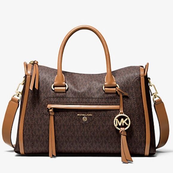 MICHAEL KORS Carine Medium Logo Satchel! Retail $498.